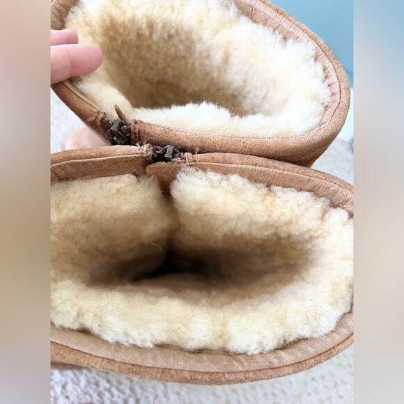 Ugg Australia Alber boots tall full zip brown suede sheepskin winter fall boot 9 - Picture 9 of 15